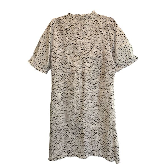 NWT J.Crew Puff-sleeve Smocked Mini Dress Polka Dot - Picture 4 of 10